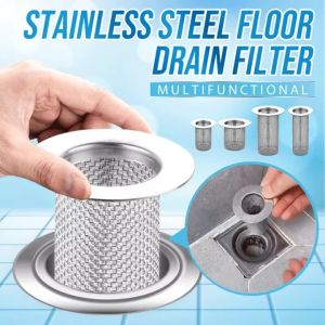 Multifunctional Stainless Steel Floor Drain Filter Bathroom Kitchen Sink Anti-clogging Slag Strainer