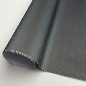 Grey Metallic Brushed Vinyl Wrap Car Film Wrapping Foil Bubble Free Furniture Console Computer Laptop Phone
