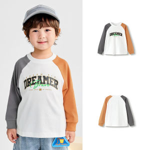 Pure Cotton Long Sleeve T-Shirt for Boys And Girls Barabara Childrens Clothing Autumn New Style Printed Casual Straight Cut