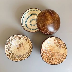 Natural Coconut Shell Key Organizer Bowl