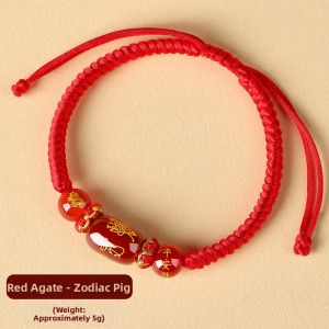 HONGLIANGYUAN | Chinese Zodiac Protection Bracelet Red