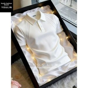 YOULIN | Gray Heavy-weight Shoulder-fitting Slimming Polo Shirt