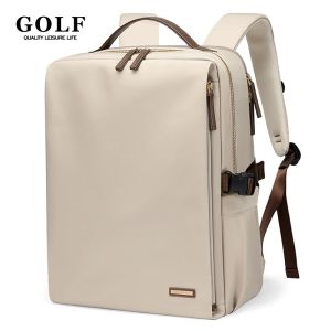 GOLF QUALITY Women Backpacks Travel Large 17 inch Laptop Backpack Waterproof Nylon Commuter Back Pack Expandable Rectangular Bags 22.7L