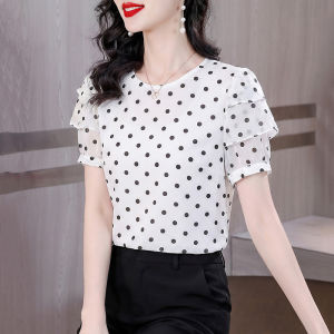 DAIXIANGFEIZI | Chiffon Anti-aging Style Elegant Loose Fit Summer Shirt