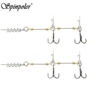 Spinpole Stinger Fishing Rig Hook for Big Shad Swimbait Center Pin Screw Pike Bass Trout Perch Bait Barbed Sharp Treble FishHook