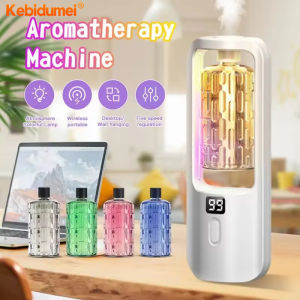 Kebidumei 5 Modes Aroma Diffuser Digital Display Wall Mounted Essential Oils Diffuser Timing Colorful Light Aromatherapy Machine Toilet Home Office Living Bedroom Fragrance