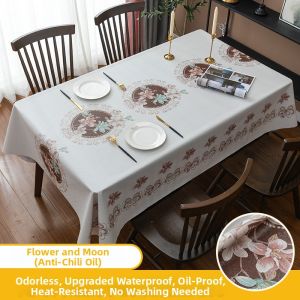 New Chinese Style PVC Tablecloth Waterproof and Oil-Resistant