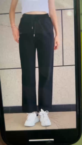 Womens Strecthable Cotton Pants Comfortable And Stylish Womenswear Trousers Drawstring High Quality