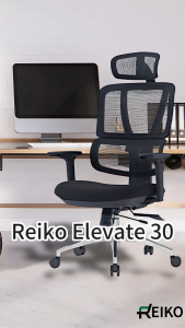Reiko Elevate 30 Ergonomic Chair Fabric Cushion Seat Chair - 3 Years Warranty (Office Chair Ergonomic Chair Gaming)