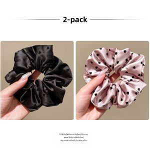 French Satin Polka Dot Hair Ties Womens Hair Accessories Bun Headbands Elegant Fashionable Hair Bands New 2025