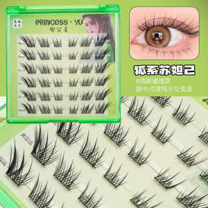 Waterproof Glue Free Fake Eyelashes Natural Looking Single Cluster Segmented Design for Women Easy to Use Black Fine Stem