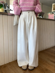 imimtuan | Quần Dài Cao Waist Wide Leg Phong Cách Vintage