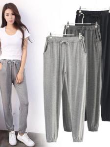 Plus-Sized 100.00kg Modal Closed Leg Yoga Sports Home Pants Female Summer Thin Slim Looking