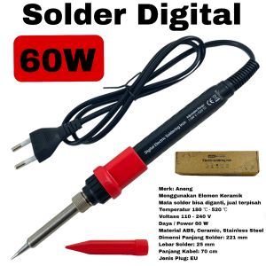 Solder Digital 60w Temperatur Control Solder Aneng Temperature LCD Display 60 Watt
