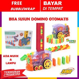 Terbaru Mainan Kereta Api Full Set besar Domino 80 pcs puzzle game Mainan anak Train penyusun