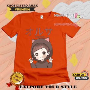 kaos atasan anak LUCU CIMI ALTHA BERTOPI