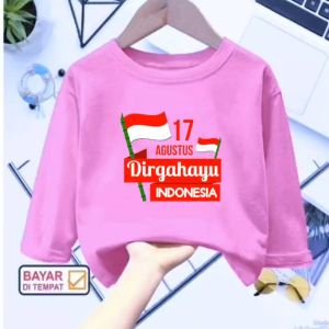 Baju kaos Atasan anak usia 1-12 tahun 17 Agustus lengan panjang
