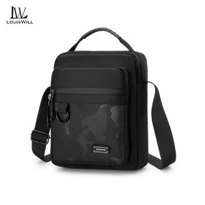 LouisWill Fashion Men Bags Shoulder Bag Oxford Cloth Cross Body Bag Casual Handbag Multiple Pocket Large Capacity Waterproof Lightweight Casual Sport Street Bag for Travel Outdoor