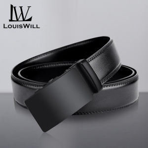 LouisWill Mens Belt Fashion Business Belt Genuine Leather Belt Second-layer Cowhide Automatic Buckle Belts Brand Luxury High Quality Strap Leisure Casual Belt Male Waistband for Men