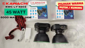Senter Kepala Kawachi 45w 45 Watt LED Super Terang LY-450Z Zoom In / Out Waterproof Lithium Cas Recas Rechargeable Isi Ulang Tahan Lama 25 Jam 6000 mAh Outdoor Headlight Camping Berburu Laz COD Bisa Bayar di Tempat Graha Mart