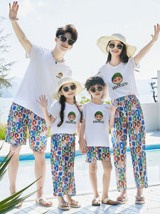 Quần Áo Đi Biển Nhanh Khô Cho Bố Mẹ Và Con Cái Quần Áo Đi Biển Hai Mảnh Thời Trang Mùa Hè Thường Ngày Cotton Pha Trộn Polyester