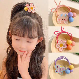 🔥Childrens Hair Rope Girls Hair Accessories Good Elastic Rubber Band Flower Hair Band LovelylifeFu👍