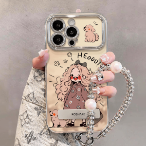 Creative Electroplated Full Cover Cute Girl Phone Case for  16Promax Huawei Mate60Pro OPPO Reno12 VIVO S19 Large View Window