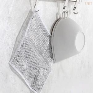 [J] 10Pcs Cloth Metal Wire Cleaning Kit Non Oley Mesh Suitable For Kitchen Stove Dish And Cookware Cleaning Kitchen Cloth