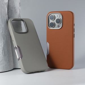 Leather Magnetic Shell Iphone16promax Phone Case for Apple 16plus Alloy Button PM Classy Business Por Phone Case 16pro Protection Iphone16 Niche Style Wireless Charging New