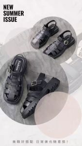 katerina fashion Korean Closed Shoes Flat Sandals For Women Adjustment Strap #231