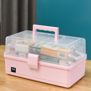 Large Capacity Transparent Plastic Medicine Box Multi-layer Storage Organizer for Home Use Baby Medication Storage Container