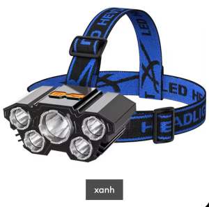 Đèn pin đội đầu mini siêu sáng pha xa và gần (kèm pin và dây sạc USB)  Đèn pin đội đâu mini có nam châm