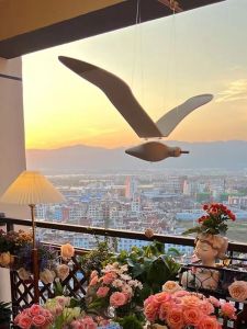 จี้รูปนกนางนวลบินสไตล์เมดิเตอร์เรเนียนของขวัญสำหรับห้องเด็กตกแต่งระเบียงห้องนอนสุดสร้างสรรค์ของแขวนสไตล์โบโฮ