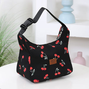 Thickened Aluminum Foil Insulation Layer Lunch Bag Large Capacity Handheld Mommy Lunch Box Storage Bag Retro Chinese Style