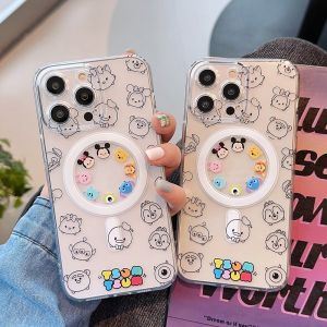 Magsafe Magnetic Cute Cartoon TSUM TSUM Mickey Shockproof Phone Case for iPhone 16ProMax 15ProMax 14ProMax 13ProMax 12ProMax Mickey.Case Phone Cover for iPhone 16 15 Plus 14 12 11 13 Minnie Phone Shell for iPhone 16Pro 15Pro 14Pro 13Pro 12Pro