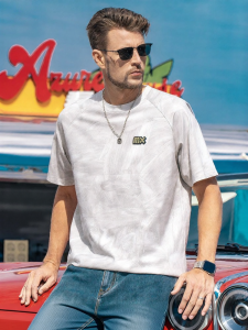 Enjeolon | All-over Tie Dye Seam-free Casual Raglan Short Sleeve T-shirt