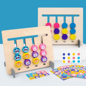 FUNToy Mainan Edukasi Anak Papan Cocok Warna 4 Bulat Kecil Montessori Intelligence Anak Logic Game