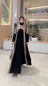 Atiya Dress Ceruty Babydoll Gamis Wanita Simple Dan Elegan Dress Kondangan Dewasa Mewah Viral