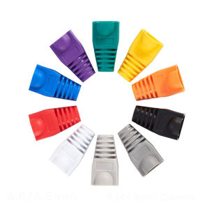 ZoeRax 100pcs Cat5 Cat5E Cat6 Strain Relief Boot RJ45 Plug Connector Cover Modular Plug Connector Cap Cable Connector Boots