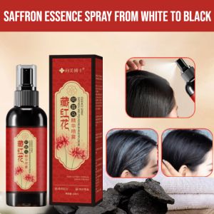 【Grey Hair No Longer Grows】Saffron Essence Spray From White To Black Herbal Black Hair Spray Organic Nature Herbal Essence Long-Lasting Color