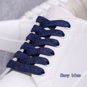 Colorful Shoelaces Glitter White Shoelaces of Sneakers Metallic Shiny Gold Shoelace Silver Flat Shoe Laces Sports Running Laces
