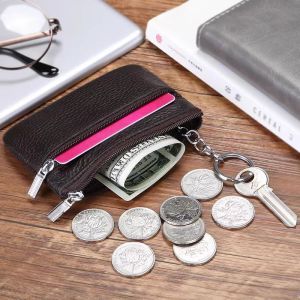 2025 New Womens Mini Soft Leather Zipper Coin Purse Card Holder Key Holder Wallet Korean Style Short Wallet PU Material