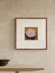 New Chinese Style Square Dining Room Bedside Decorative Painting Tang Dynasty Aesthetic Hanging Artwork Peony Flower Design