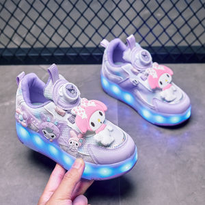 KUOBURENSHENG | Breathable Glowing Shoes for Girls with Wheels