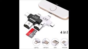 Đầu đọc thẻ đa năng 4 in 1(OTG USB TYPE - C IOS) dùng cho iOS - Android - PC- Macbook
