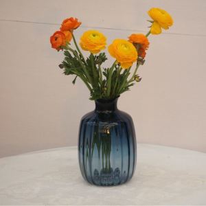 Pepekoen Minimalist Glass Flower Vase for Home Decoration Living Room Bedroom Study Miniature Tabletop Ornament Chinese Style