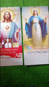 Lịch treo tường công giáo 4 tờ năm mới 2026 in 2 mặt trang trí tường ngày Tết năm mới