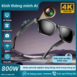 Kính Thông Minh 8MP AI Nhận Dạng Ảnh Dịch Thuật 270mAh IP65 Kính Thời Trang Chống Nước Bluetooth Camera Ống Kính Kép Cho Android Và iOS