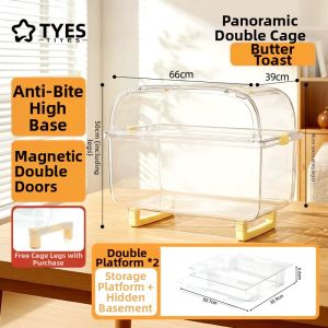 TIYES | Panoramic Extra Large Transparent Acrylic Hamster Cage