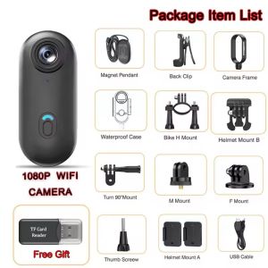 Sport Camera Mini Body Cam Helmet Handlebar Motorcycle Road Battery Body Cam Full HD 4K Wifi Sports Action Camera